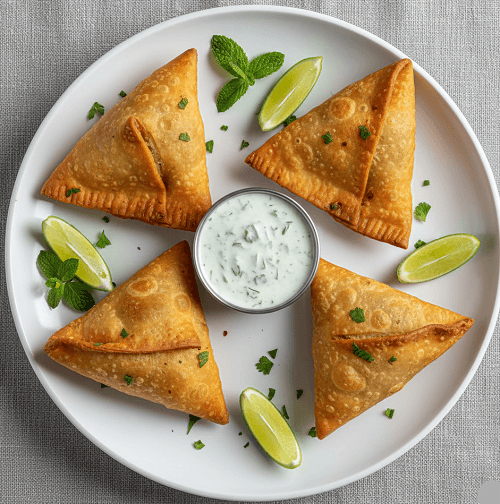5- 4pcs Veg Samosa 